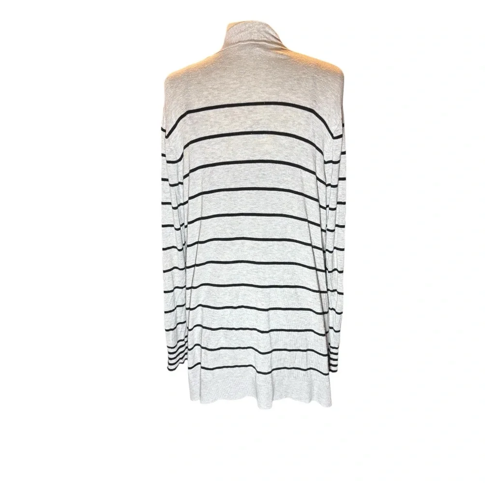 Express Light Gray Cardigan with Black Stripes Size XL - Picture 2 of 6